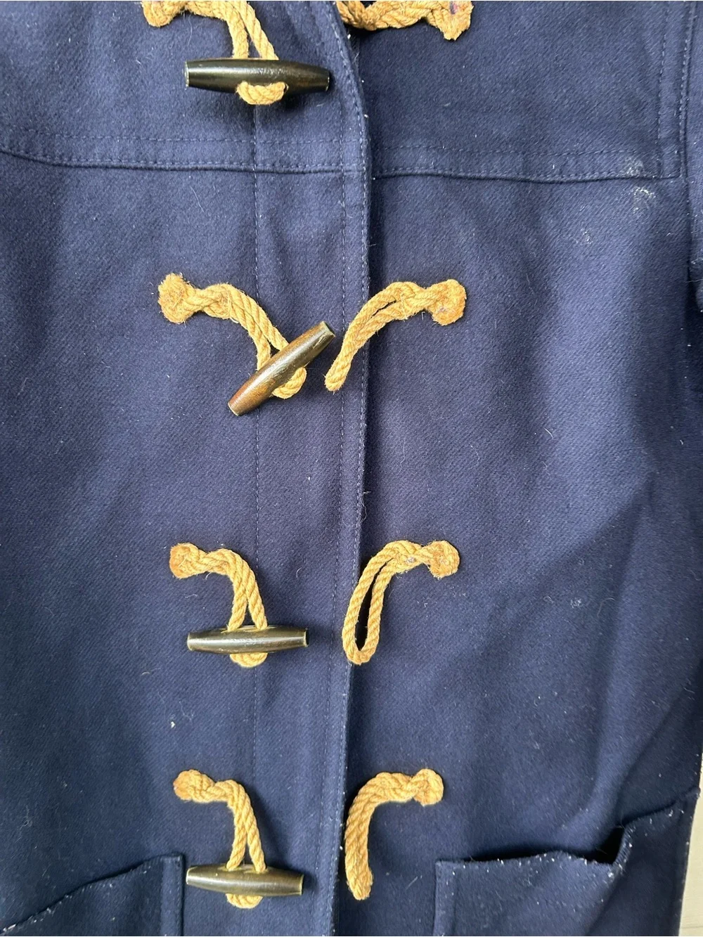 J. Crew Nello Gori Navy Wool Cashmere Toggle Peacoat with Rope Accents - Picture 5 of 8